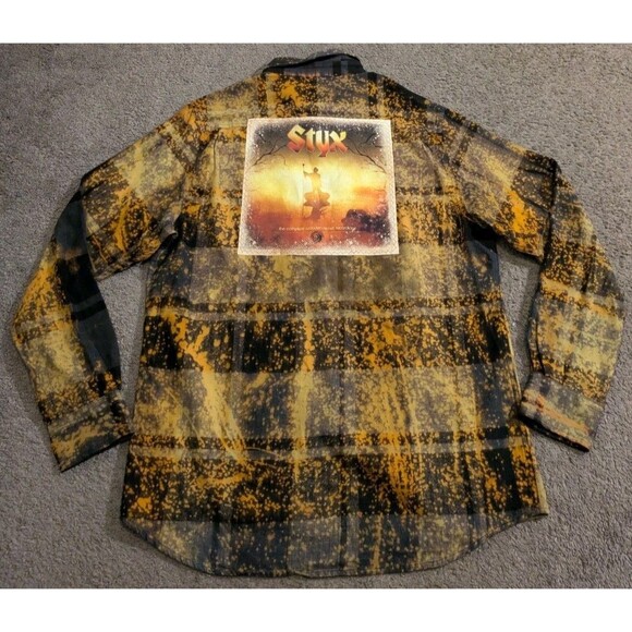New with Tags! Angry Minnow Styx Plaid Bleached Flannel Men's Large - Picture 4 of 8